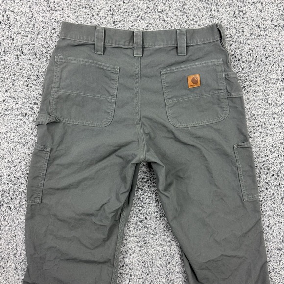 Carhartt Pants Mens 34x30 Green B151 FAT Loose Original Fit Carpenter Workwear - Picture 7 of 14